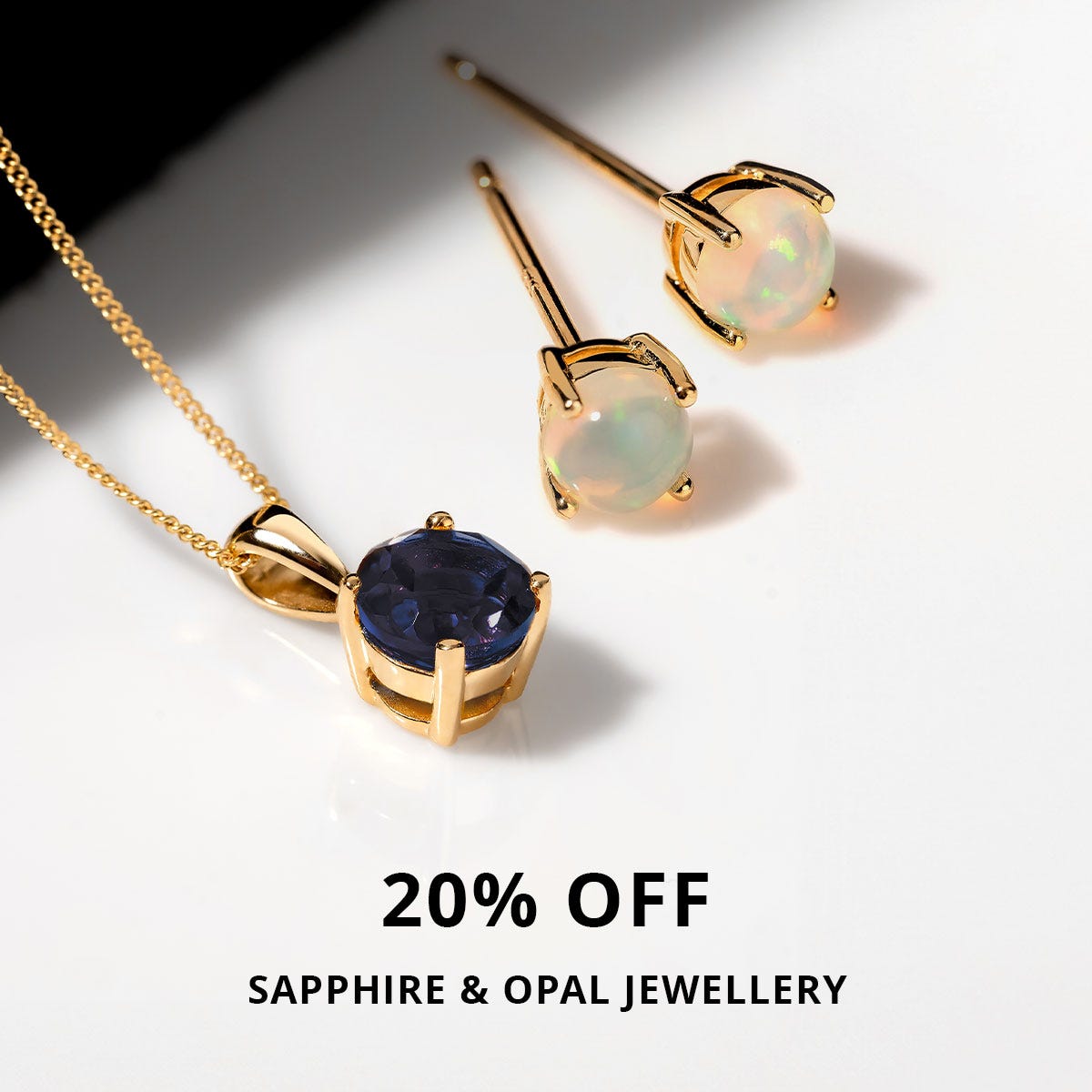 Birthstone Jewellery - Sapphire & Opal 20 Per Cent Off