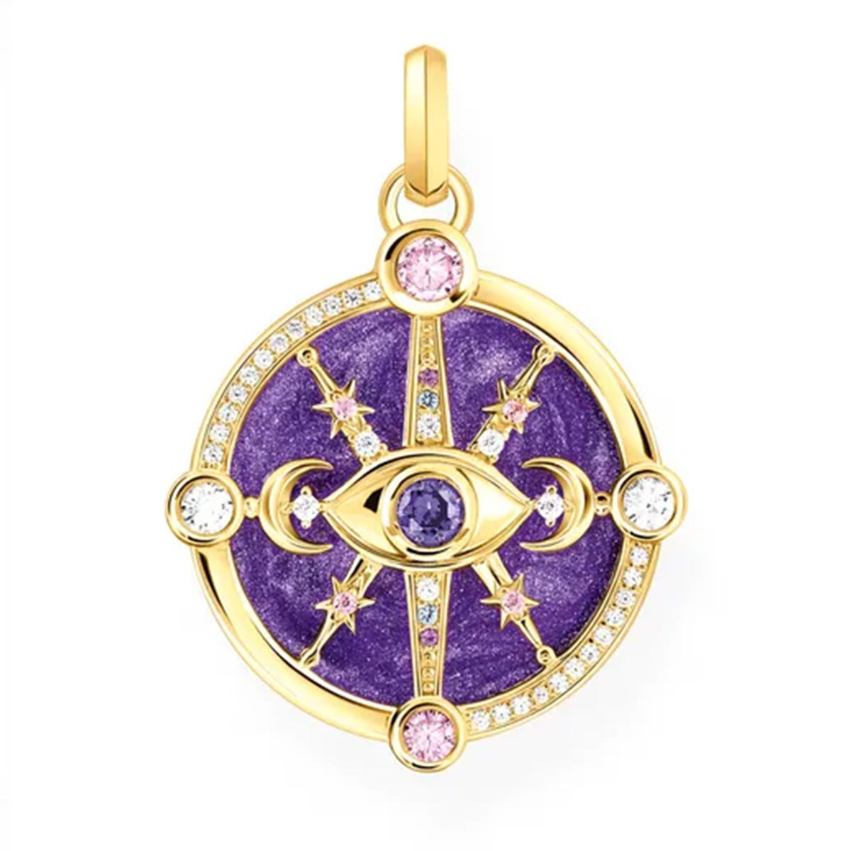 THOMAS SABO Gold Plated Violet Enamel CZ Lucky Eye Pendant