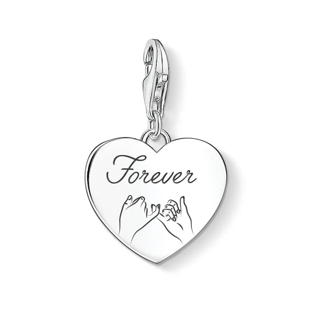 Silver Forever Loving Touch Heart Charm