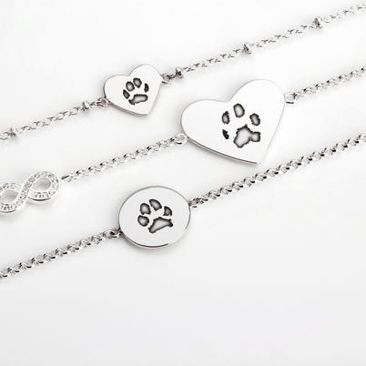 Bracelets Engraved With Your Pet's Actual Paw Print