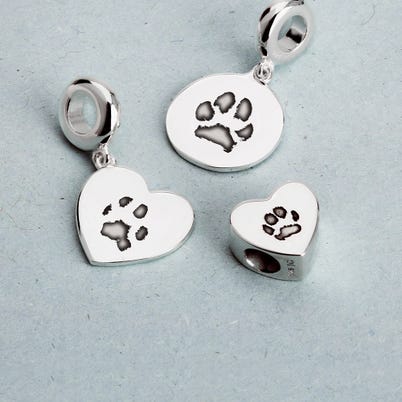 Charms Engraved With Your Pet's Actual Paw Print